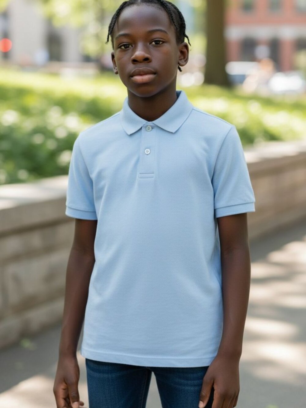 U.S. Polo Assn. Kids Classic Short Sleeve Light Blue Polo Shirt Size 8 NEW (H)